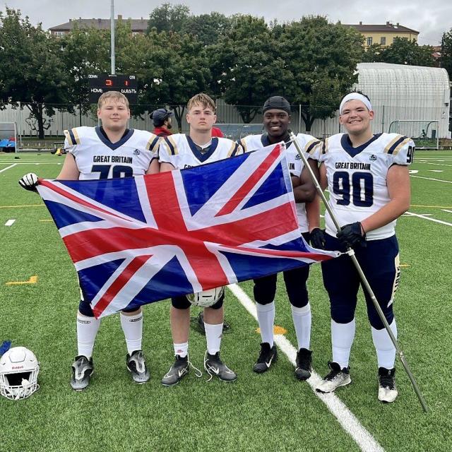 Four rising stars from Northants Knights American football team shine  bright for Great Britain