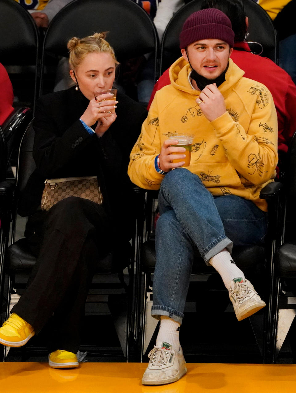 <p>Also at the Lakers' game on Dec. 21: <em>Stranger Things </em>star Joe Keery and girlfriend Maika Monroe.</p>