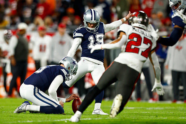 Brett Maher missed a record-setting four extra points during the Dallas Cowboys vs. the Tampa Bay Buccaneers game.