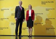 DHL CEO Appel at the annual news conference of the German postal and logistic group in Troisdorf