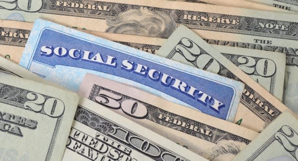 social security card and money...