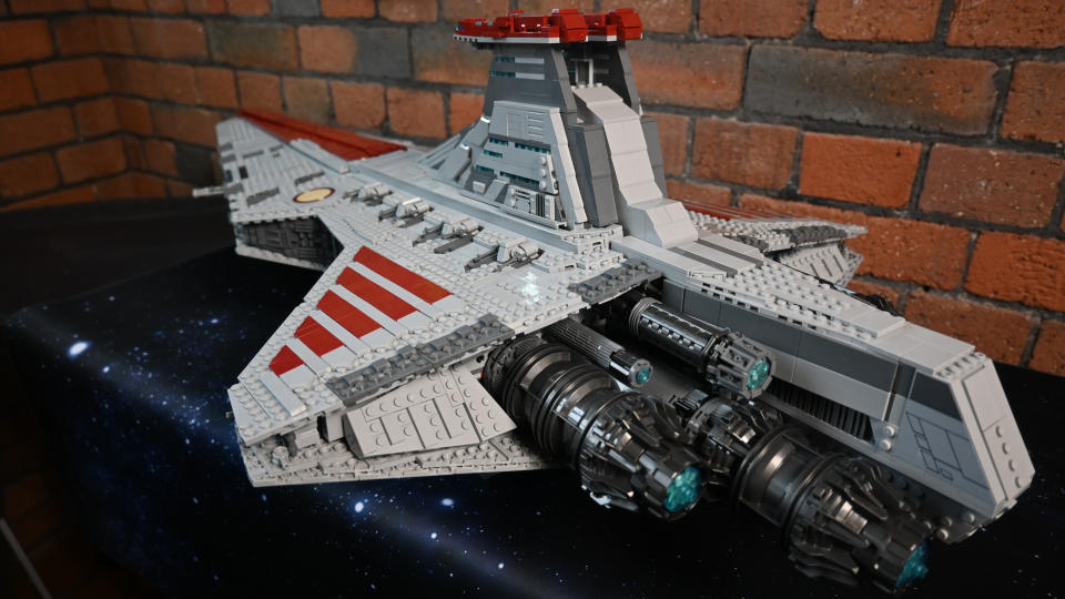 Lego UCS Venator kit seen from behind