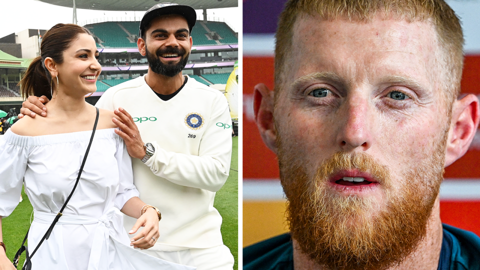 Ben Stokes (pictured right) has wished Virat Kohli well, but dismissed any notion that England's achievements in India will be diminished if they win the series due to his absence. (Getty Images)