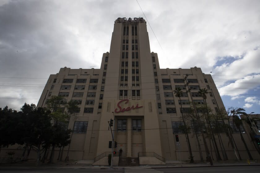 Los Angeles, CA - February 15: Businessmen Izek Shomof's Boyle Heights Sears Building Tuesday, Feb. 15, 2022 in Los Angeles, CA. (Brian van der Brug / Los Angeles Times)