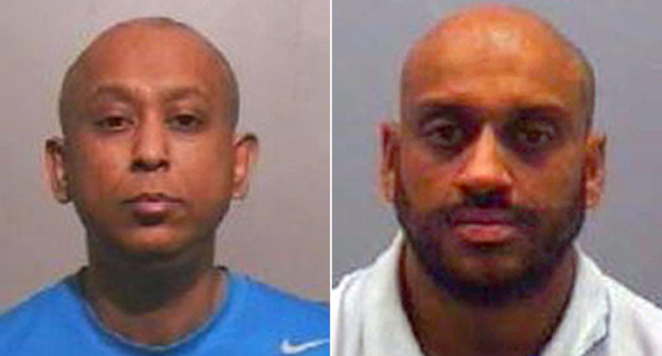 Mohibur Rahman (left) admitted conspiracy to incite prostitution and drugs charges. Nadeem Aslam (left) was convicted of drugs offences. (PA)