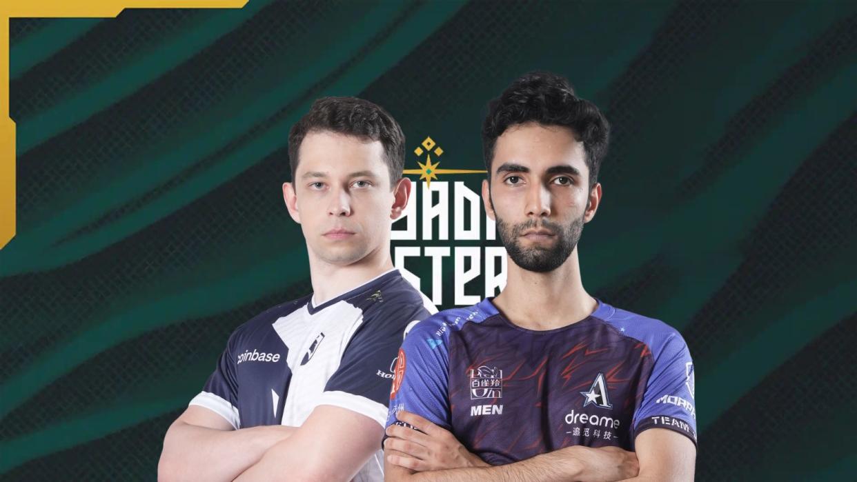 The Riyadh Masters 2023 Play-Ins kicked off with Team Liquid and Team Aster quickly earning the first two spots in the tournament's Group Stage. Pictured: Team Liquid Nisha, Team Aster SumaiL. (Photos: Team Liquid, Team Aster, Gamers8)