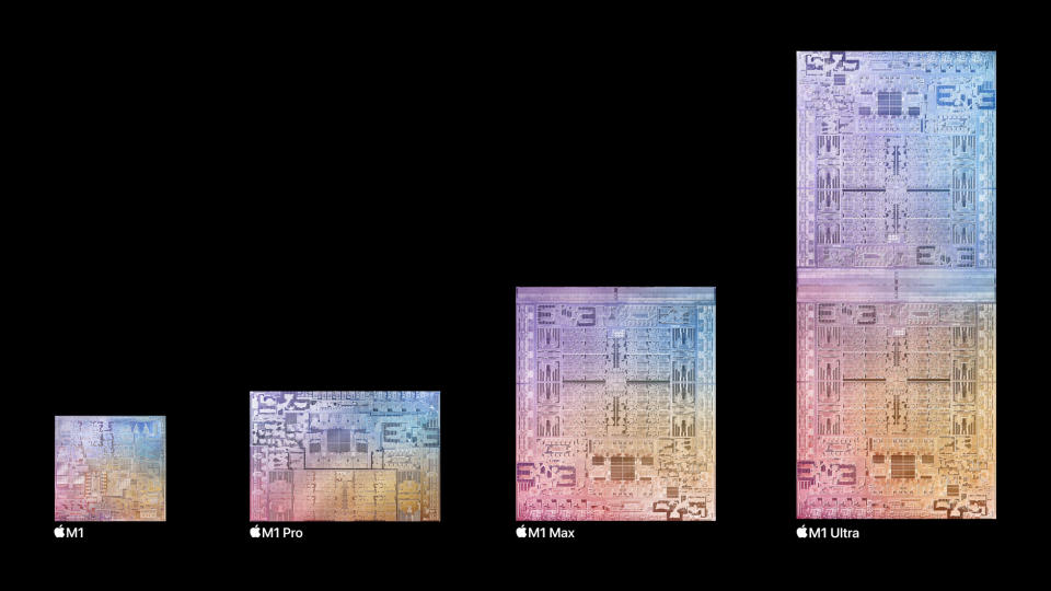 Apple's M1 Ultra is literally two M1 Max chips snapped together. (Image: Apple)