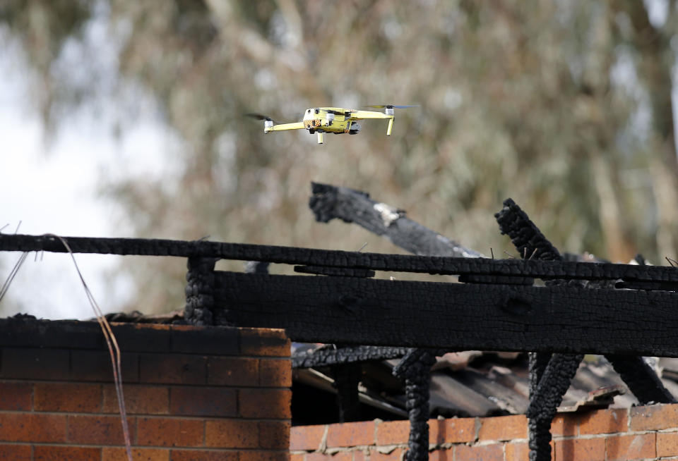 This particular drone was flown by fire crews following a house fire in June. Source: AAP