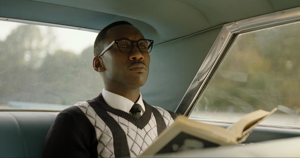 This image released by Universal Pictures shows Mahershala Ali in a scene from "Green Book." Ali is nominated for an Oscar for best supporting actor for his role in the film. The 91st Academy Awards will be held on Sunday. (Universal Pictures via AP)