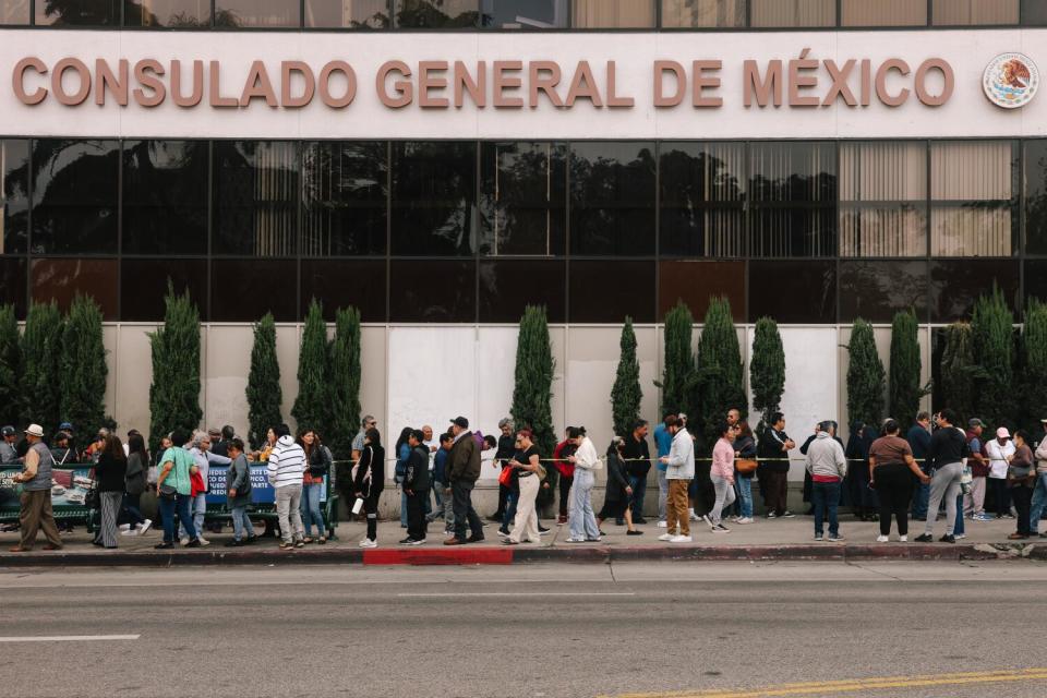 Lines of people who have waited since the early morning hours to vote.