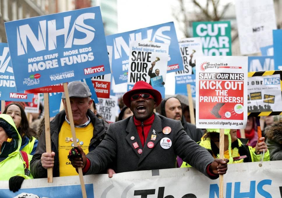 It comes amid speculation Theresa May is to announce a major increase in health spending to mark the 70th anniversary of the NHS: PA