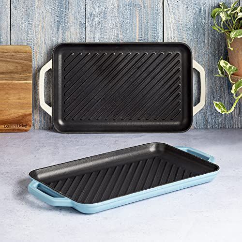 4) Country Living Cast-Iron Double Burner Grill Pan