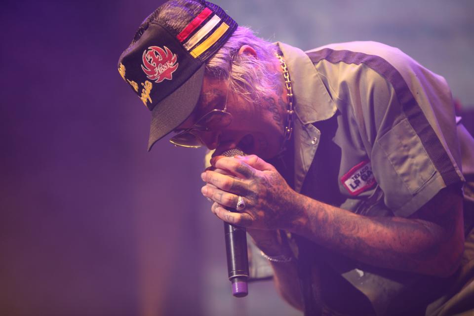 Yelawolf opens for Jelly Roll at a sold-out American Family Insurance Amphitheater in Milwaukee on Friday, Aug. 18, 2023.