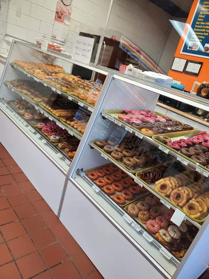 The decadent doughnut showcase at Clifton Donut Shop.