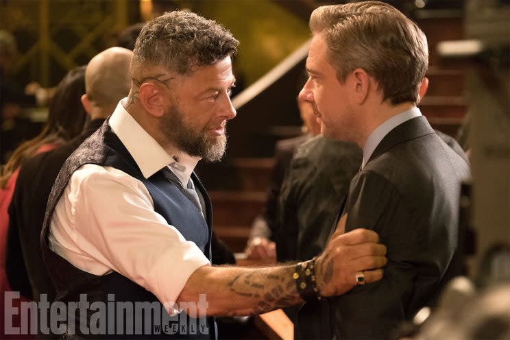 Ulysses Klaue confronts Black Panther pal Everett Ross - Credit: EW/Marvel