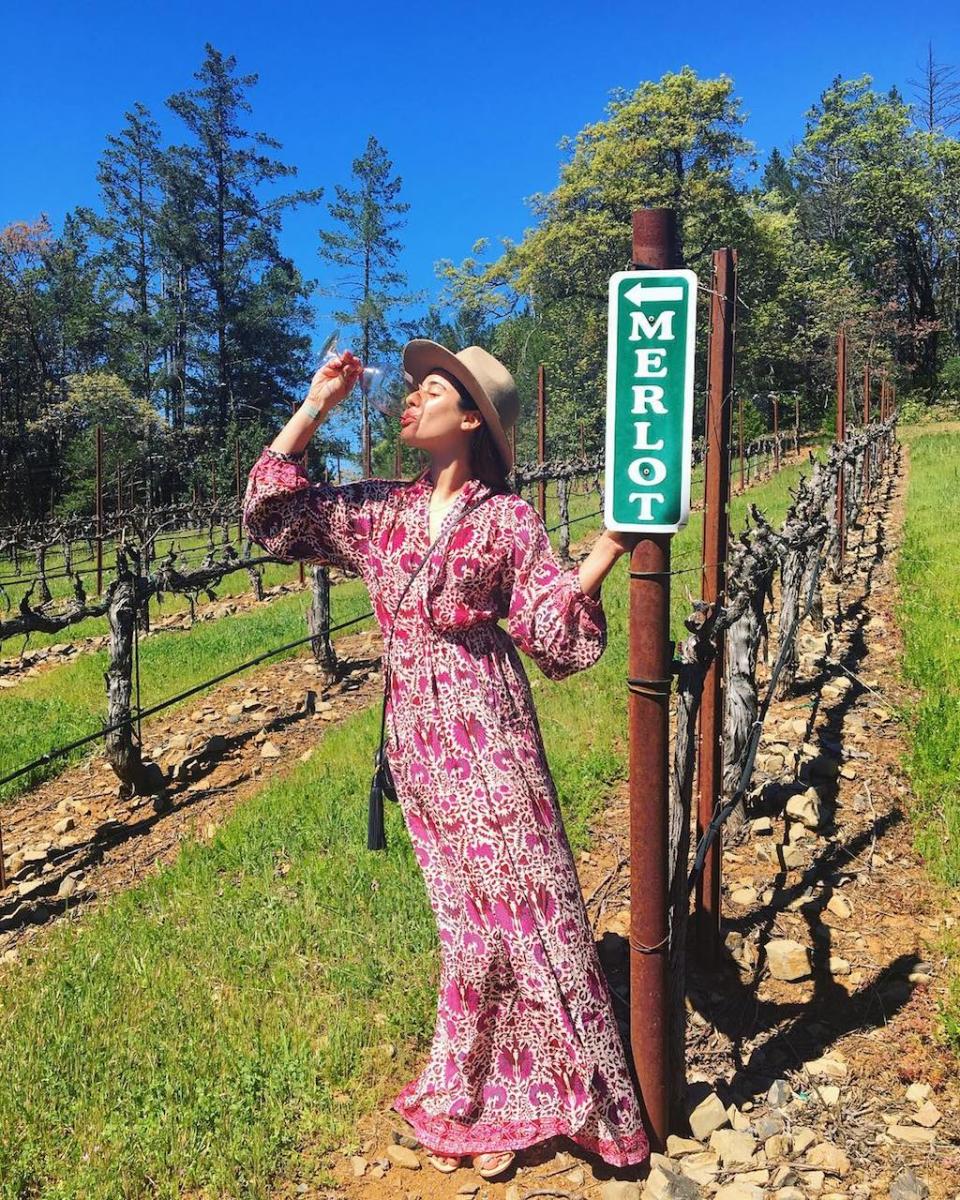 Lea Michele drinks up