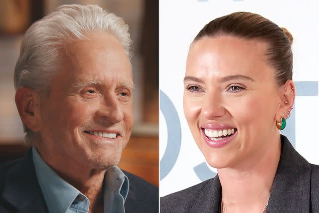 <p>PBS; Ilya S. Savenok/Getty</p> Michael Douglas and Scarlett Johansson