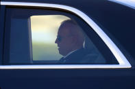 U.S. President Joe Biden sits in a limousine as he arrives in Geneva, Switzerland, Tuesday, June 15, 2021 one day before the US - Russia summit. The meeting between US President Joe Biden and Russian President Vladimir Putin is scheduled in Geneva for Wednesday, June 16, 2021. (Denis Balibouse/Pool Photo via AP)