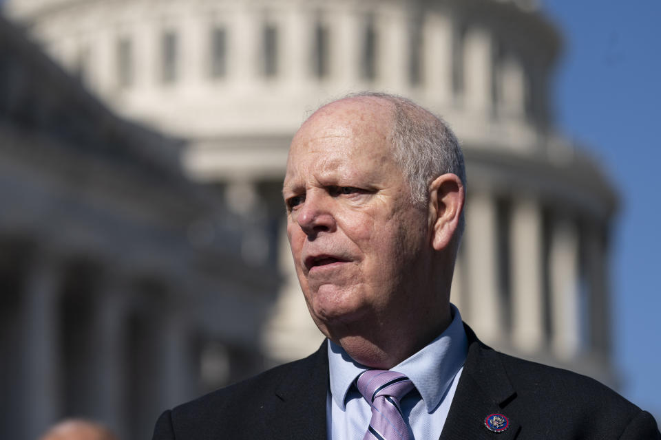 FILE - Rep. Tom O'Halleran, D-Ariz., speaks with reporters about the Violent Incident Clearance and Technological Investigative Methods (VICTIM) Act, on Capitol Hill, Wednesday, Feb. 9, 2022, in Washington. The vast 2nd Congressional District in Arizona will be a key factor in determining which political party has the majority in the state's delegation. The district hasn't been solidly Democrat or Republican in years past.(AP Photo/Alex Brandon, File)