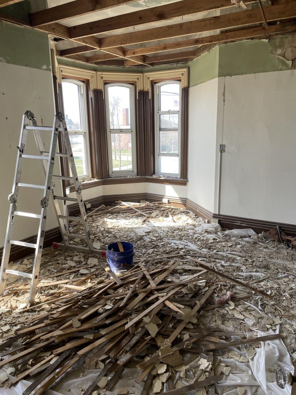 Tearing out layers of ceiling was just the beginning of the renovation project undertaken by Virgil's Coffee House & Creamery in Louisville.