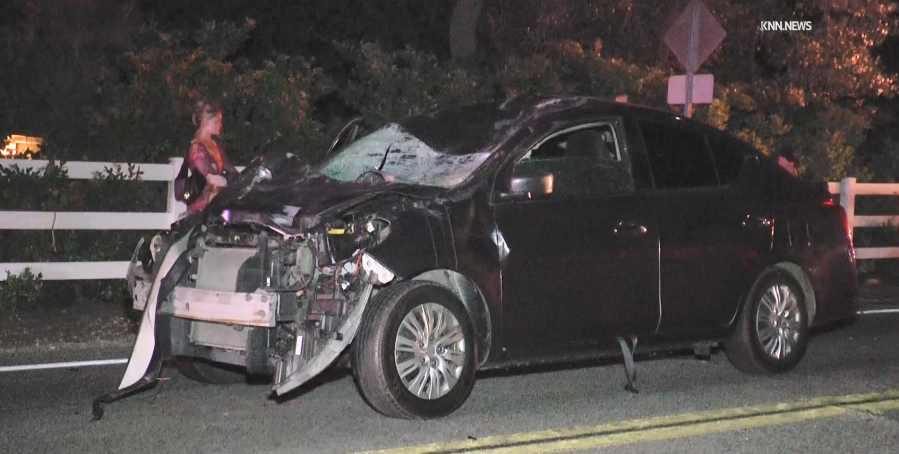 2 horses died after being struck by a sedan in the Santa Clarita Valley on Monday, June 17, 2024. (KNN)