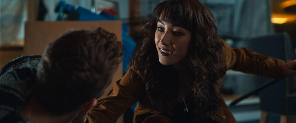 Dave Franco as Seth and Natasha Liu Brodizzo as Heather in Day Shift.