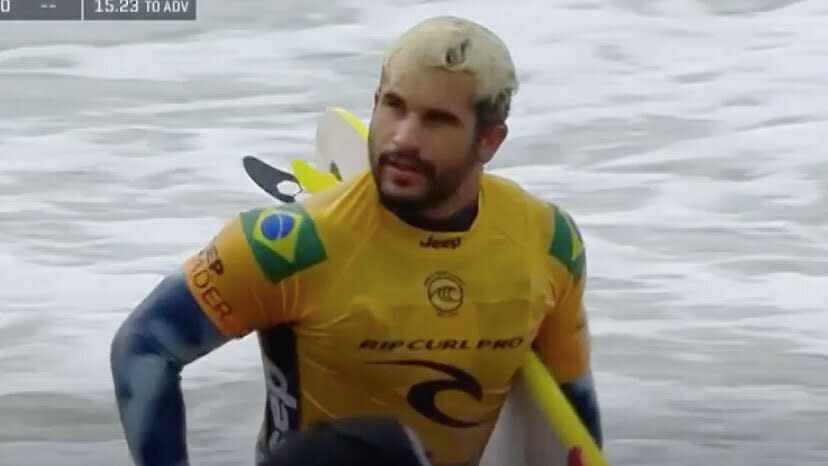 Italo Ferreira was fuming, leaving the water before his heat was over. Pic: WSL