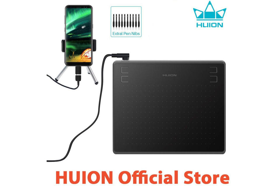 HUION HS64 Digital Graphics Drawing Tablets with Battery-Free Stylus. (Photo: Shopee SG)