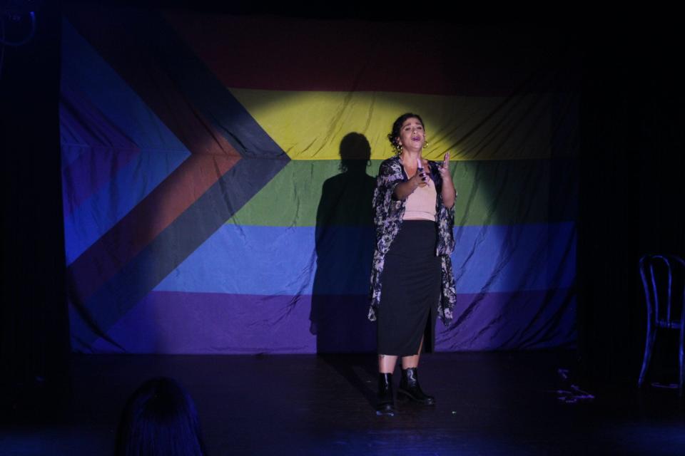 Taylor Mercier performs “Rise Up” during a June 2022 performance of “Say Gay: Telling Our Stories with Music from LGBTQIA+ Artists, Allies, and Icons” at the Bay Street Cabaret.