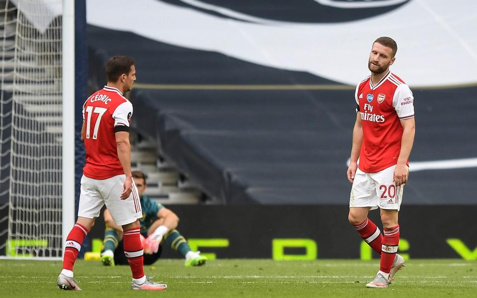 Shkodran Mustafi was ill-disciplined and erratic for Arsenal but he was not alone - Arsenal's defensive frailties are exposed once again as Spurs claim north London bragging rights - NMC POOL