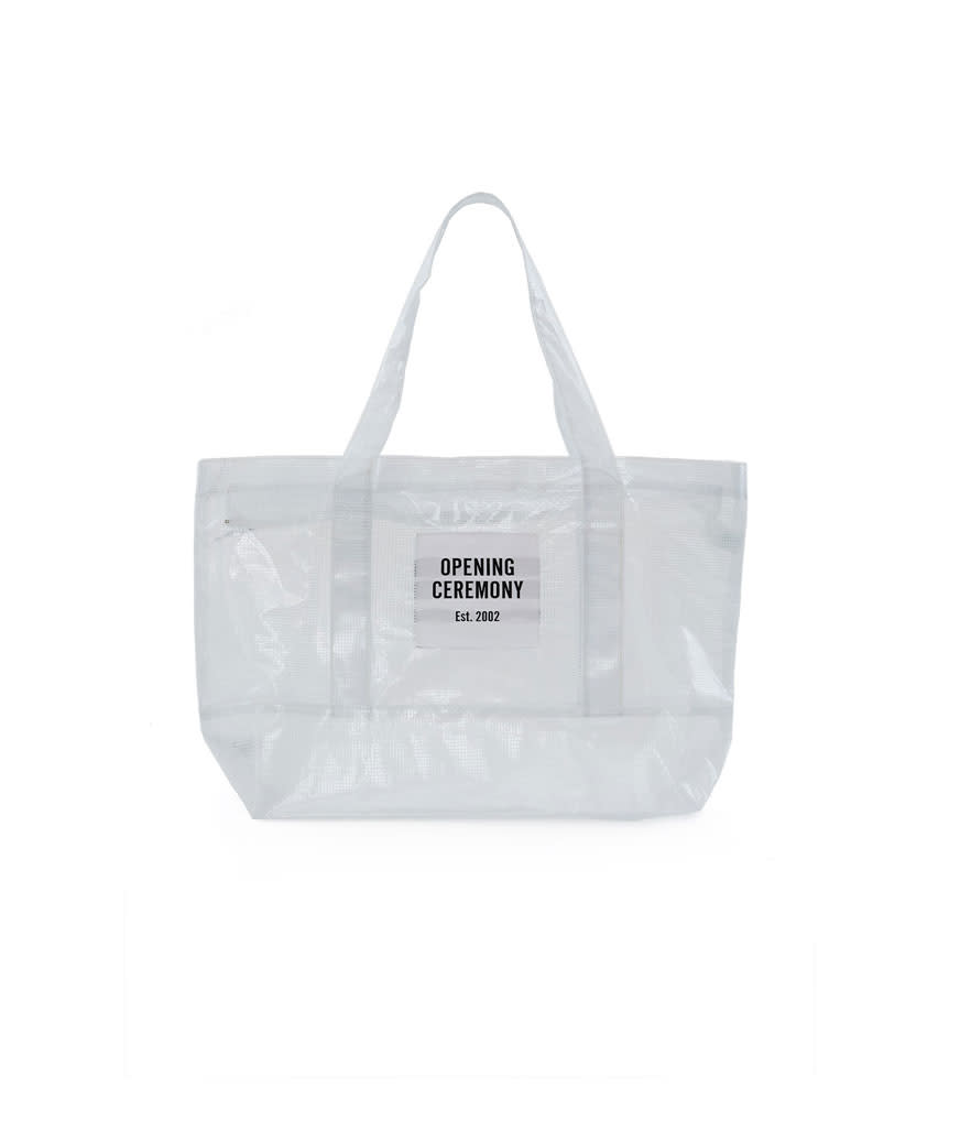 <p><span>Mesh Tote Bag, $45,</span><a rel="nofollow noopener" href="https://www.openingceremony.com/mens/opening-ceremony/pvc-chntwn-tote-mdm-ST205279.html?gender=w" target="_blank" data-ylk="slk:openingceremony.com;elm:context_link;itc:0;sec:content-canvas" class="link "> <span>openingceremony.com</span></a> </p>