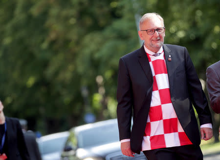 FILE PHOTO: Croatian Interior Minister Davor Bozinovic arrives for a meeting of EU home affairs ministers in Innsbruck, Austria, July 12, 2018. REUTERS/Lisi Niesner/File Photo