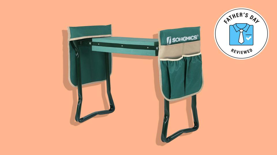 A comfortable folding gardening stool and kneeling pad is one of the best Father's Day gifts for dads who love to garden.