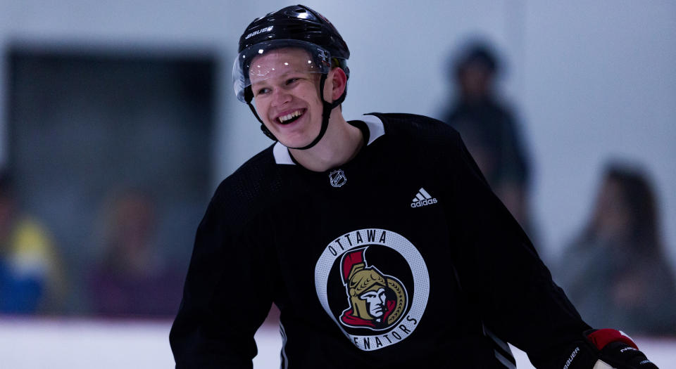 Brady Tkachuk will go pro and join the Ottawa Senators. Whittaker/Icon Sportswire via Getty Images)