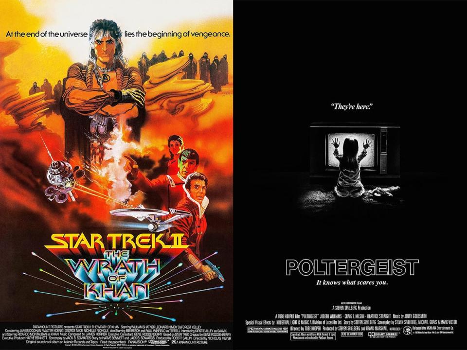 "Star Trek II: The Wrath of Khan" and "Poltergeist" posters