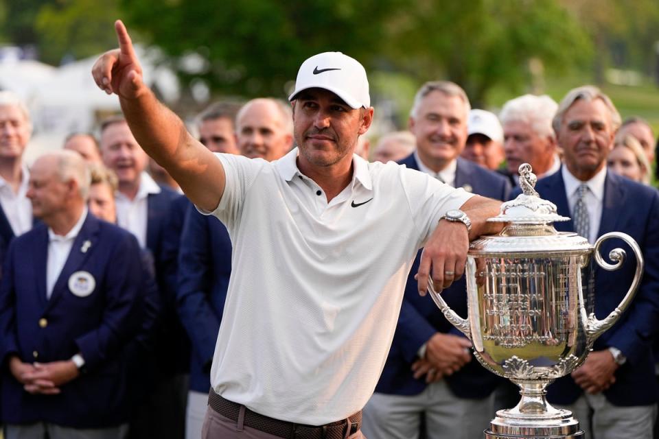 Brooks Koepka held his nerve on Sunday to claim a third US PGA title (AP)