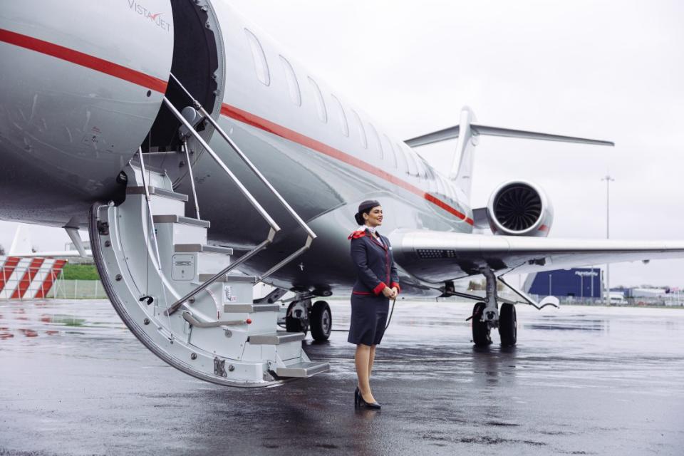 VistaJet landed at Farnborough Airport with a Global 7500 to roll out its new Wellness programme. Photo credit: Sam Churchill