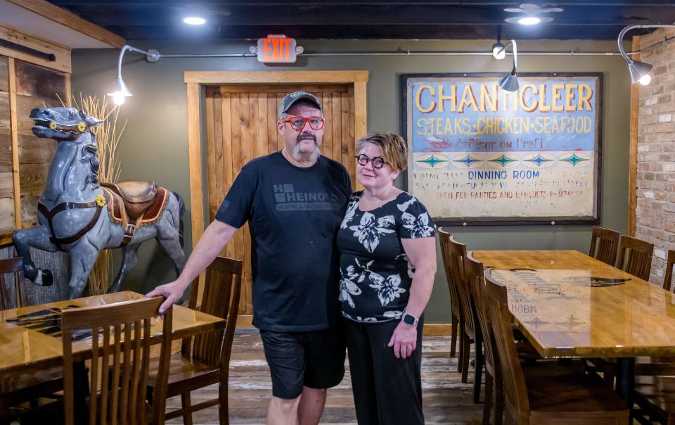 Jeff and Shelli Stahl stand in a section of the dining room of their new restaurant Pickled Radish Provision Co. in the former Chanticleer Restaurant at 744 N. Main Street in Eureka. The Stahl's closed the Chanticleer in 2021 and decided to renovate the space and reopen it under a new name with a completely revamped menu.