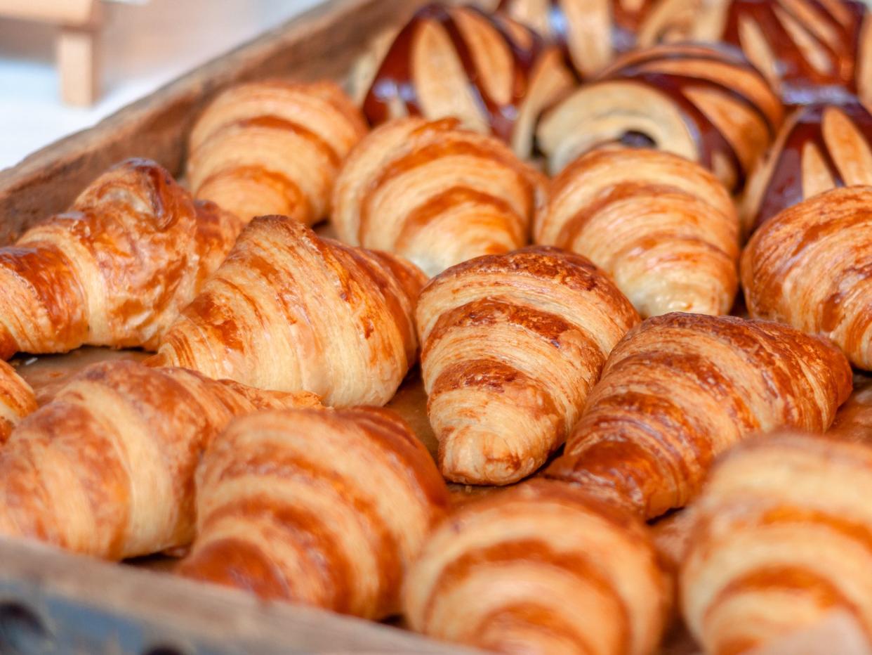 Traditional Buttery French Croissants in Paris, France