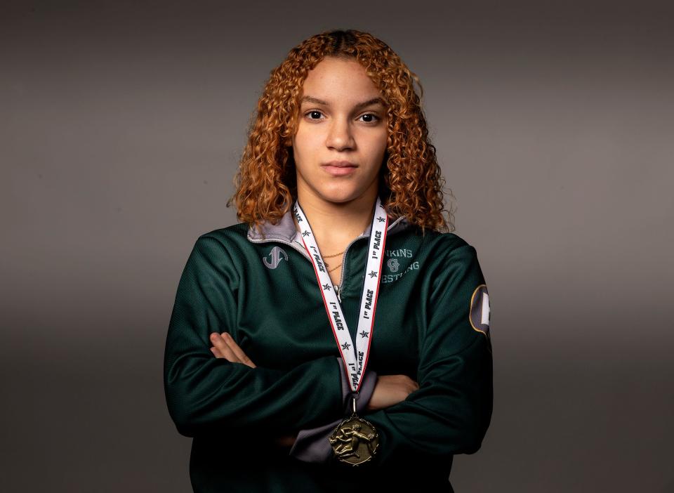 All County Wrestling - George Jenkins High School - Miayalee Ortiz Martinez in Lakeland Fl. Thursday March 22, 2024.
Ernst Peters/The Ledger