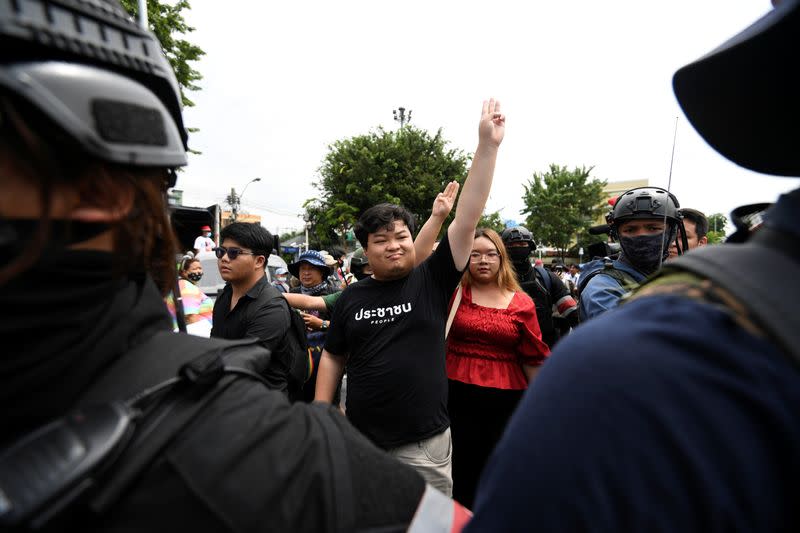 Thai anti-government mass protest, on the 47th anniversary of the 1973 student uprising, in Bangkok