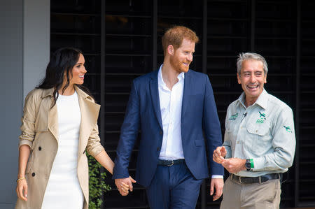 The Duke and Duchess of Sussex during a visit to Taronga Zoo in Sydney on the first day of the Royal couple's visit to Australia Tuesday October 16, 2018. Harry and Meghan will take part in 76 engagements in Australia, Fiji, Tonga and New Zealand over their 16-day trip to the Pacific region. Dominic Lipinski/Pool via REUTERS