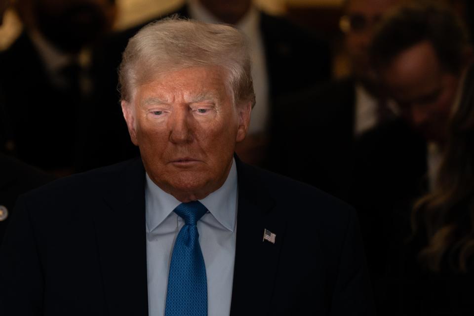 Donald Trump after completing his testimony at his trial in New York State Supreme Court (Getty Images)