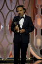 Alejandro G. Inarritu speaks after winning the Best Director - Motion Picture for "The Revenant", at the 73rd Golden Globe Awards in Beverly Hills, California January 10, 2016. REUTERS/Paul Drinkwater/NBC Universal/Handout