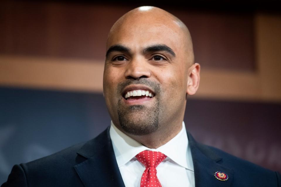 Rep. Colin Allred, D-Texas, conducts a news conference on Dec. 4, 2019, at the U.S. Capitol, introducing legislation that would help offset expenses incurred by new parents. (Photo By Tom Williams/CQ-Roll Call, Inc via Getty Images)