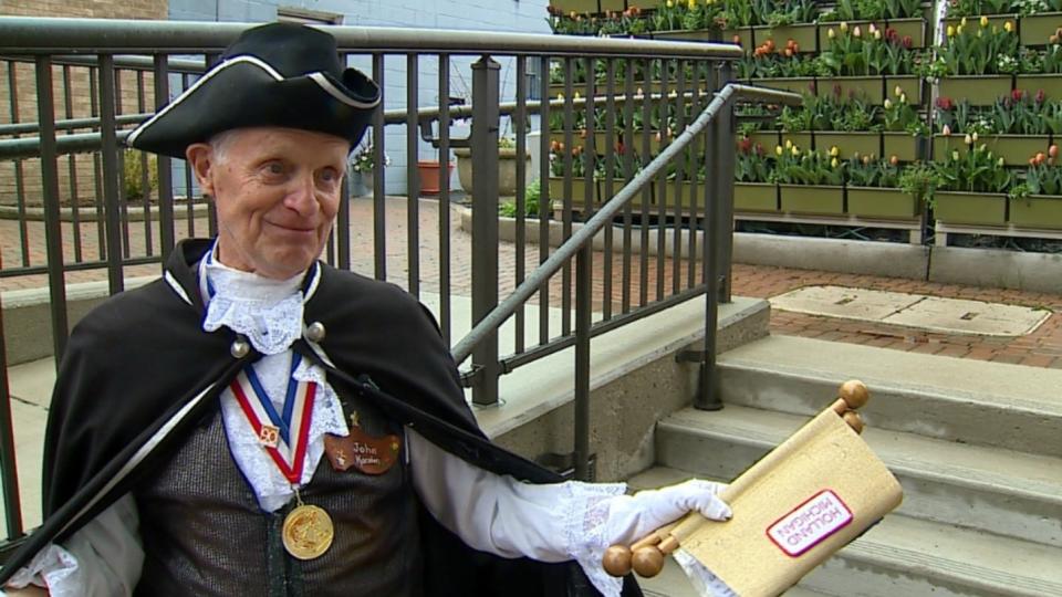 John Karsten, who served as Holland town crier for 40 years from 1979 to 2019.