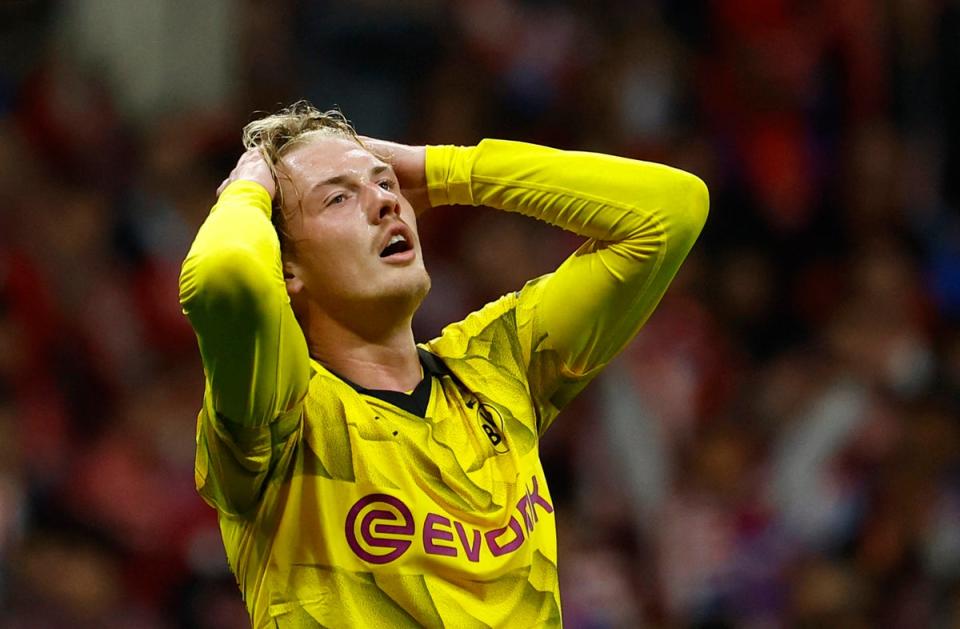 Late drama: Julian Brandt came so close to a last-gasp equaliser for Borussia Dortmund in Madrid (REUTERS)