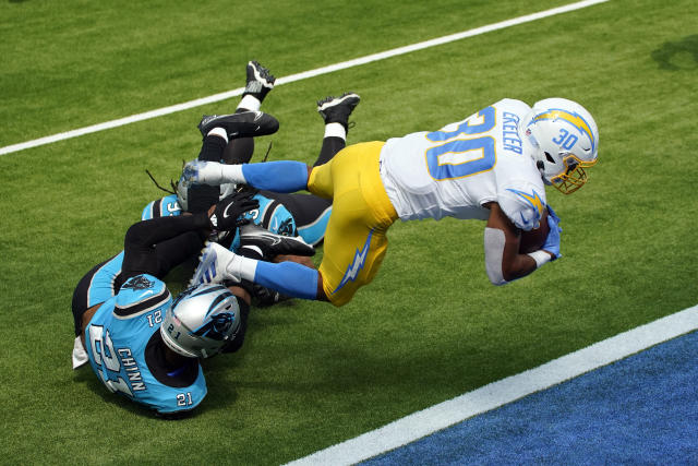 Chargers' late lateral goes awry in awful loss to Carolina