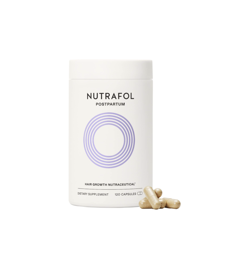 <p><a href="https://www.amazon.com/Nutrafol-Breastfeeding-friendly-Ingredients-Thicker-Looking-Stronger-Feeling/dp/B096L5SGLT?tag=syn-yahoo-20&ascsubtag=%5Bartid%7C10056.g.7807%5Bsrc%7Cyahoo-us" rel="nofollow noopener" target="_blank" data-ylk="slk:Shop Now;elm:context_link;itc:0;sec:content-canvas" class="link ">Shop Now</a></p><p>Postpartum</p><p>$83.60</p><span class="copyright">Nutrafol</span>