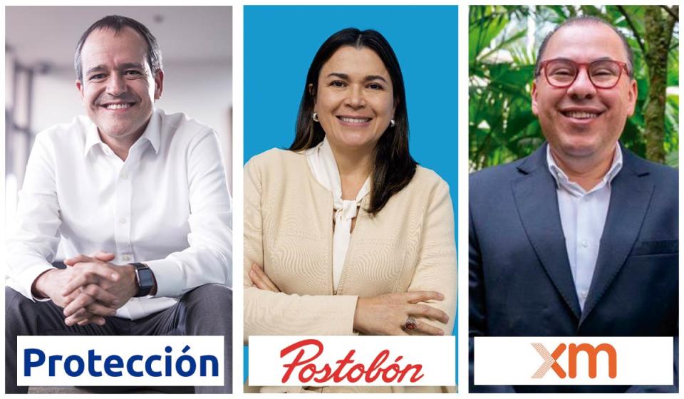 Juan David Correa, presidente de Protección; Martha Falla, directora de sostenibilidad Postobón; Jaime Zapata, gerente de Estrategia, Innovación y Asuntos Corporativos de XM